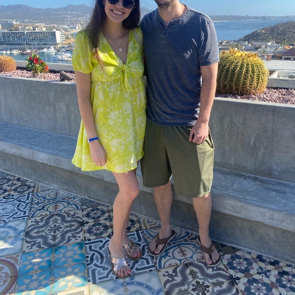 Yellow tie-dye mini dress - Picture 1 of 8